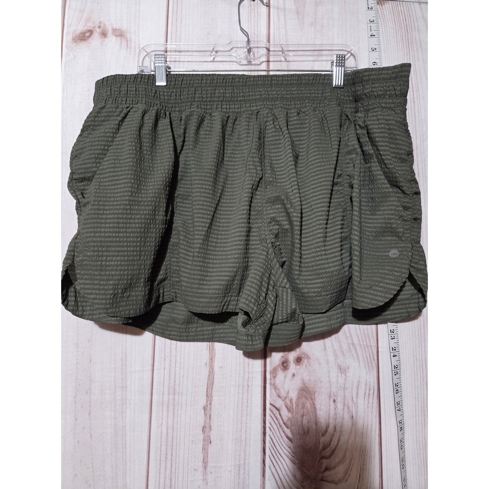 Avia Ladies 3x‎ Athletic Running Shorts Olive Green Elastic Waist Activewear